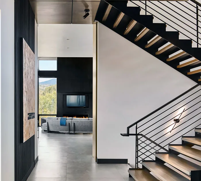 Mountain Retreat Stairs and Paneling